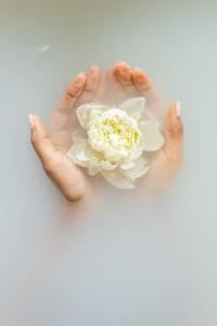 flower in hands